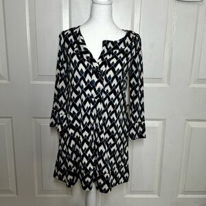 Diane von Furstenberg - tunic style dress  blue and white colored - size 6